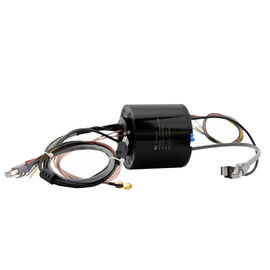 Hybrid Slip Ring Transferring HF, USB and Ethernet Signal with Solid Shaft